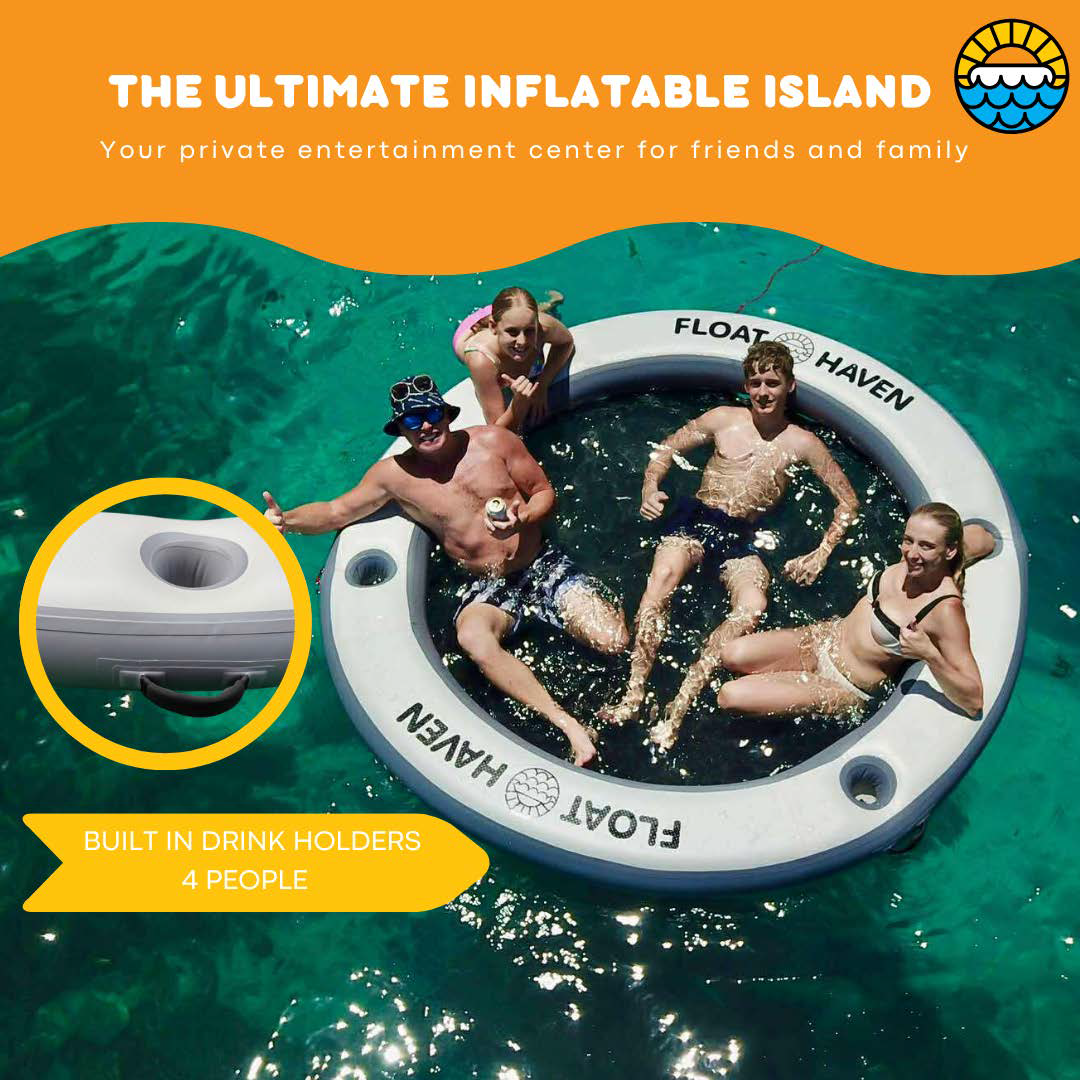 SEA POOL – 2.4M Large Round Inflatable River Float - Floating Island - Water Hammock