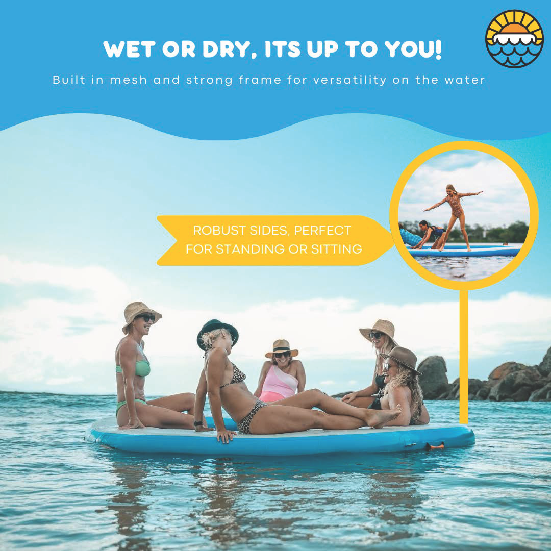 SEA LOUNGE – 3M Large Round Inflatable Beach Float - Floating Island - Float Haven