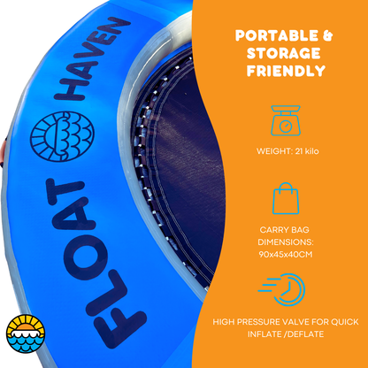 SEA LOUNGE – 3M Large Round Inflatable Beach Float - Floating Island - Float Haven