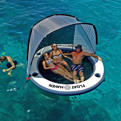 Shade Haven premium portable shade canopy for inflatable floating islands and boating