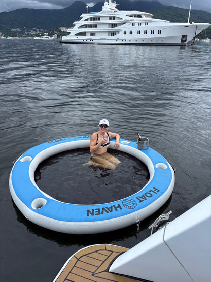 2.4M Sea Pool + Shade Haven + Battery Pump & Bungee Bundle