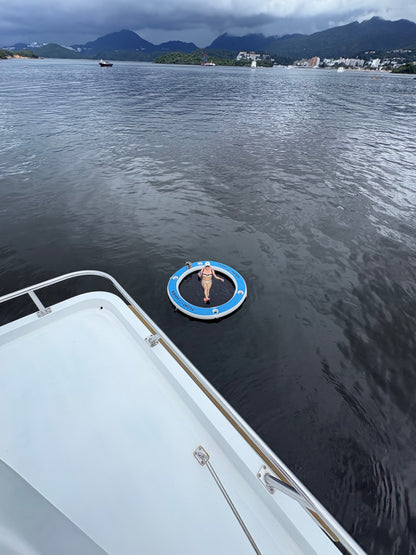 2.4M Sea Pool + Shade Haven + Battery Pump & Bungee Bundle