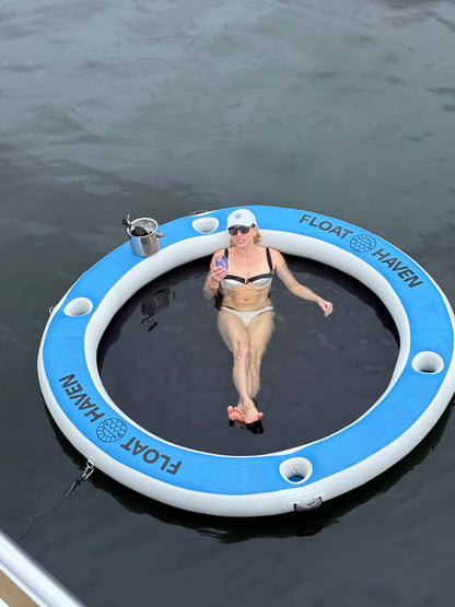 2.4M Sea Pool + Shade Haven + Battery Pump & Bungee Bundle