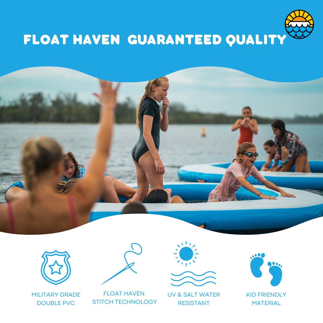 SEA LOUNGE – 3M Large Round Inflatable Beach Float - Floating Island - Float Haven