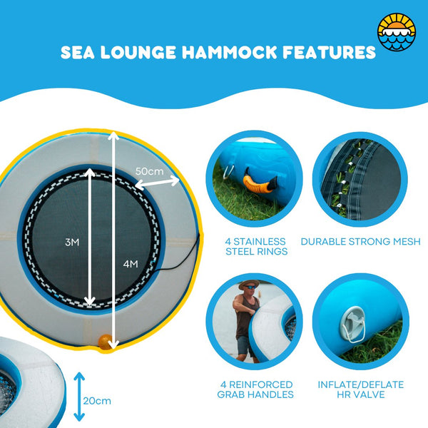SEA LOUNGE – 4M Giant Round Inflatable Ocean Float - Floating Island ...