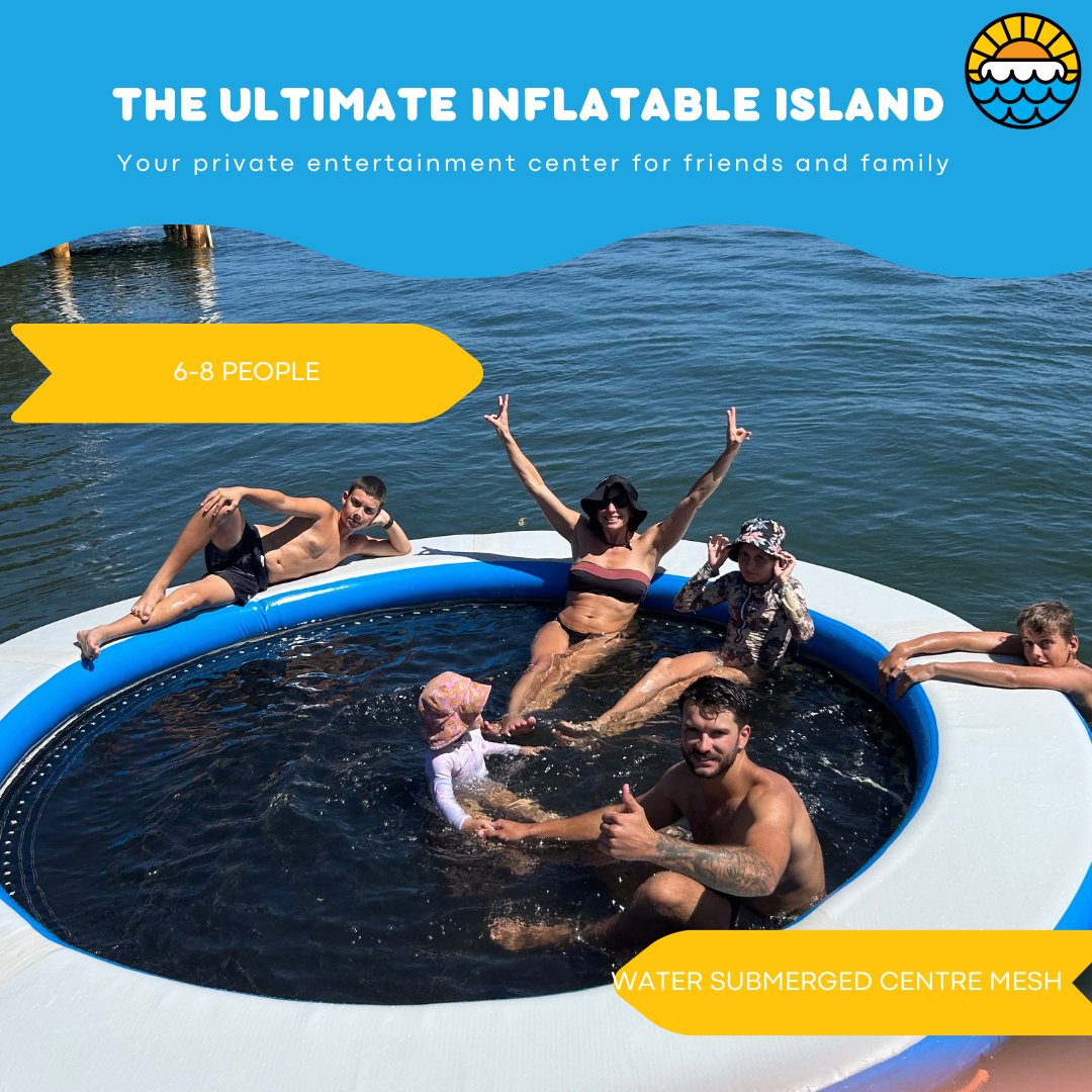 SEA LOUNGE – 4M Giant Round Inflatable Ocean Float - Floating Island - Water Hammock - Float Haven