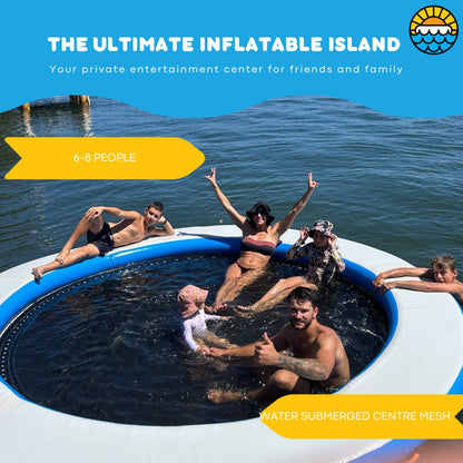 SEA LOUNGE – 4M Giant Round Inflatable Ocean Float - Floating Island - Water Hammock - Float Haven