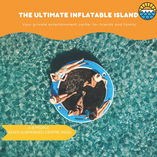 SEA POOL – 3M Large Round Inflatable River Float - Floating Island - Water Hammock - Float Haven