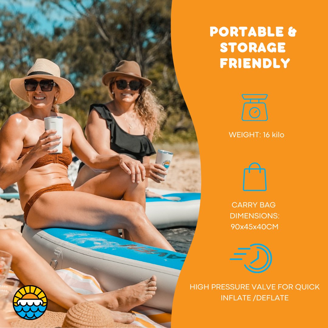 SEA POOL – 3M Large Round Inflatable River Float - Floating Island - Water Hammock - Float Haven
