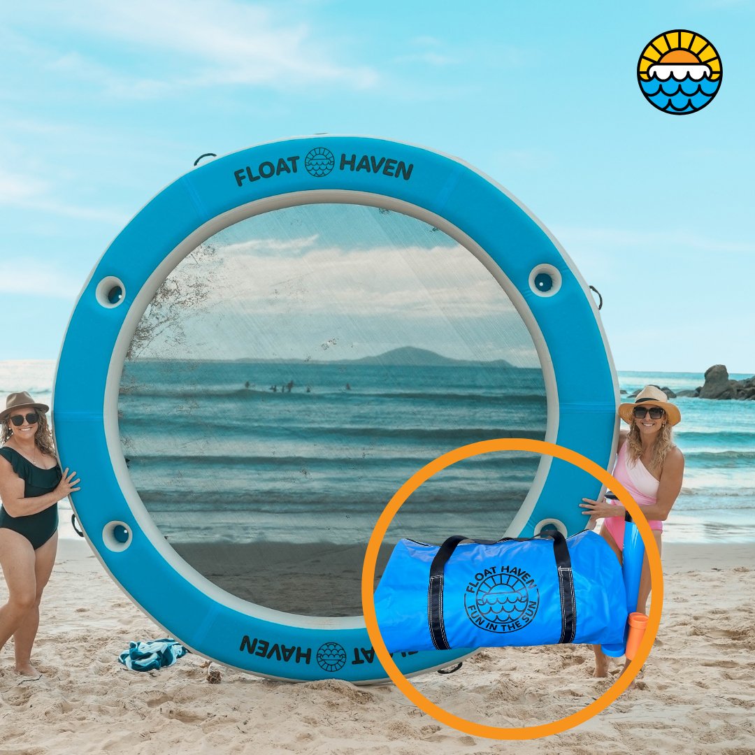 SEA POOL – 3M Large Round Inflatable River Float - Floating Island - Water Hammock - Float Haven