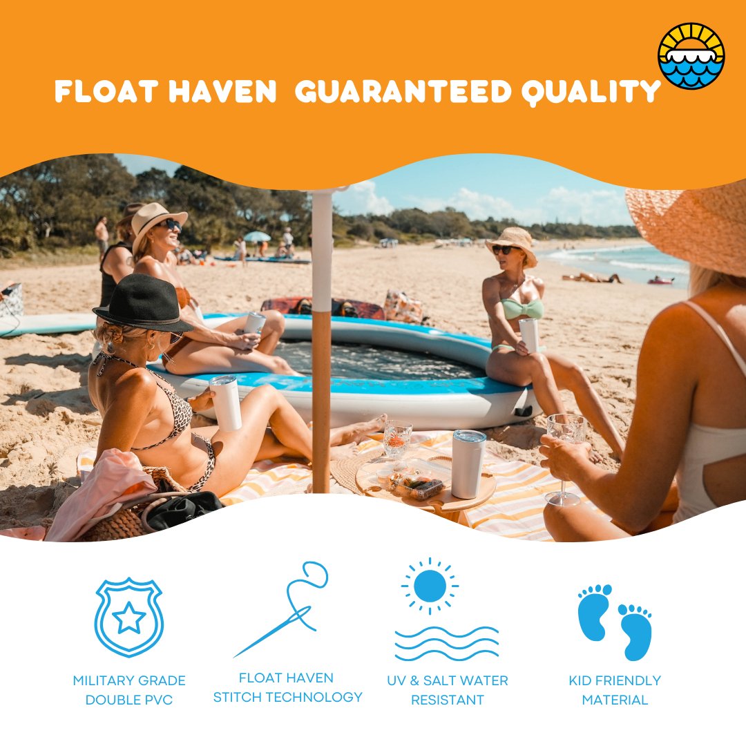 SEA POOL – 3M Large Round Inflatable River Float - Floating Island - Water Hammock - Float Haven